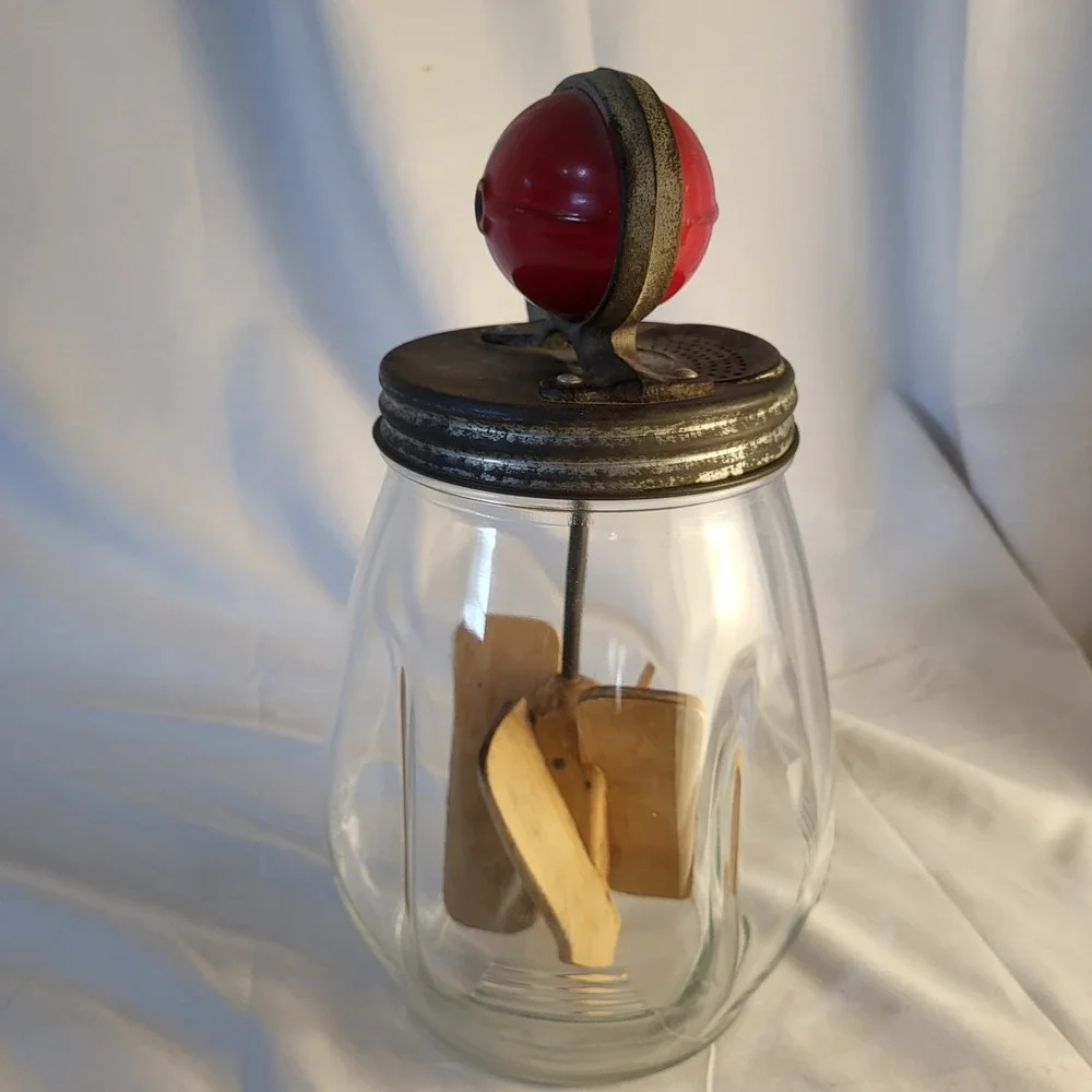 Dazey Red Football Butter Churn Original 4qt No 4 Made in St. Louis Mo USA